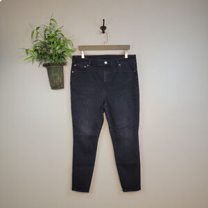 American Eagle Skinny Jeans Luxe Stretch High Hi Rise Jeggings Black AE 16 Plus